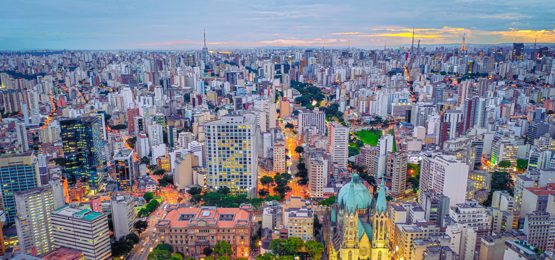 Square of the Cathedral Sé in Brazil.