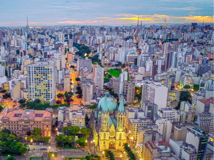 Square of the Cathedral Sé in Brazil.