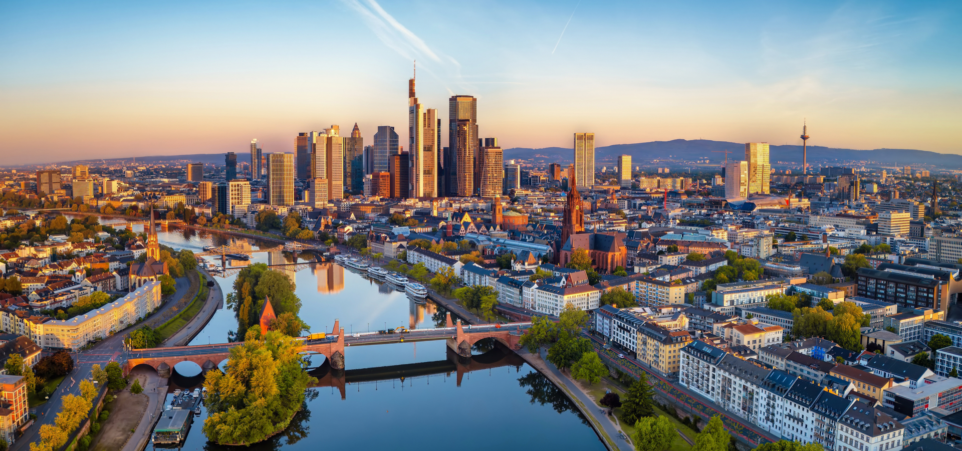 Aerial view of Frankfurt, Germany,