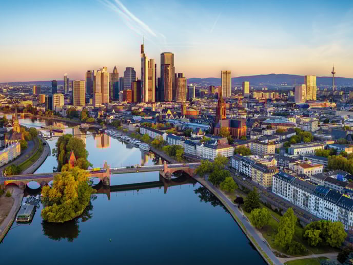 Aerial view of Frankfurt, Germany,