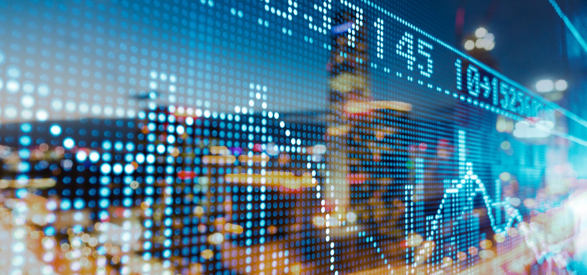 Abstract composition of stock market price display.