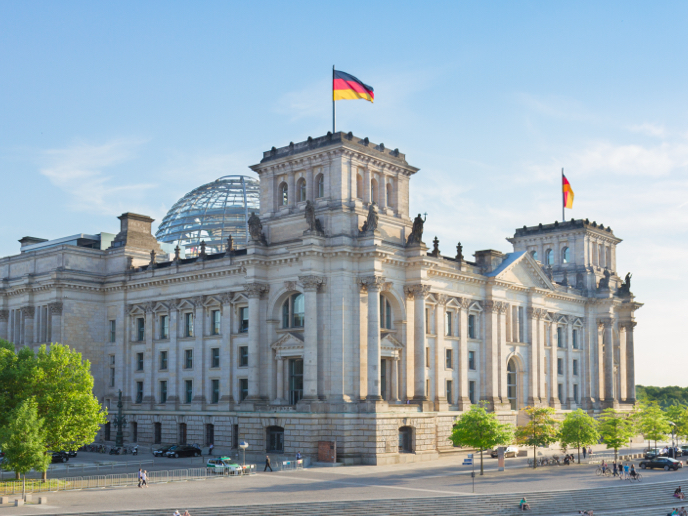Reichstag building in Berlin, Germany.