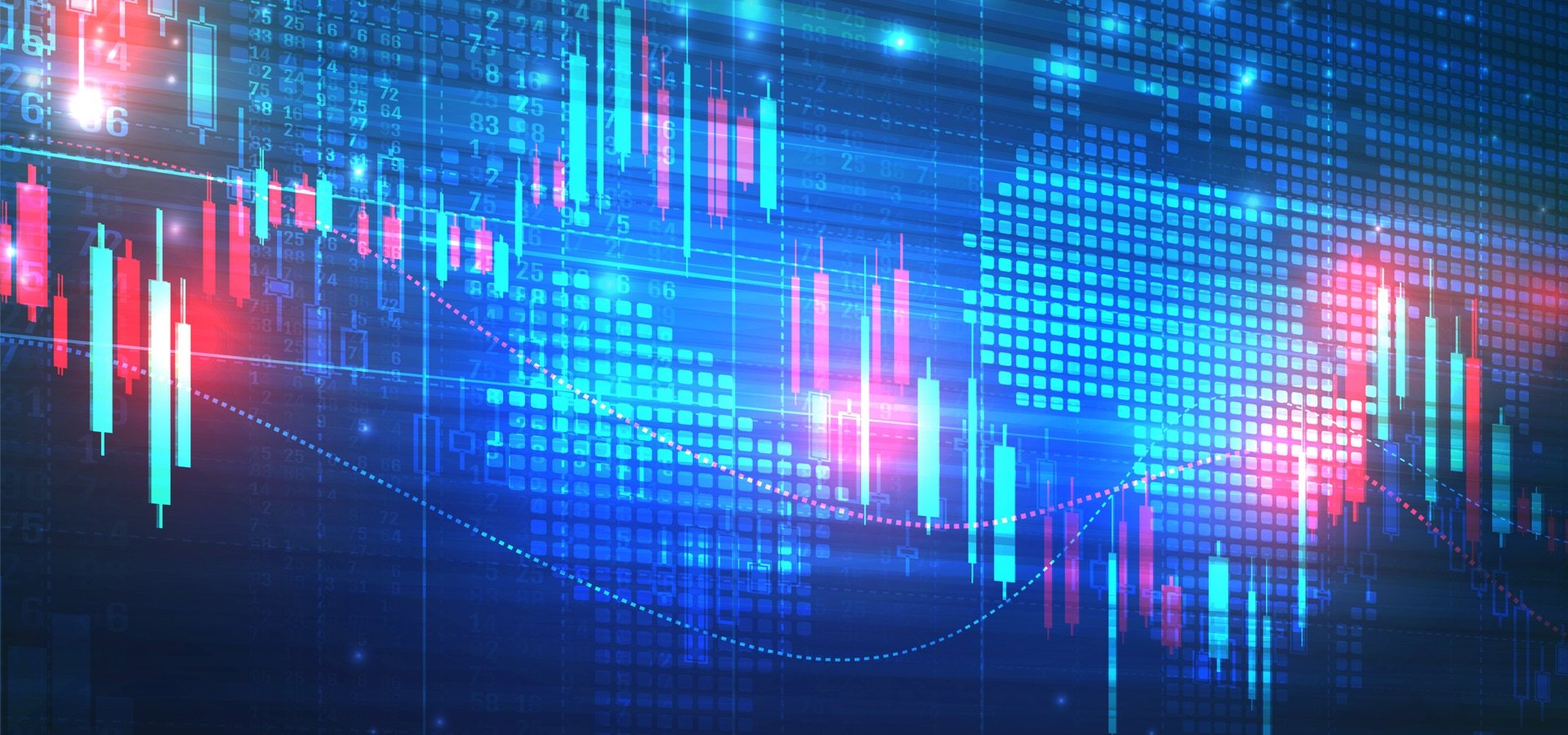 Digital financial chart overlaid on stacks of coins, representing data‑driven investing and financial growth.