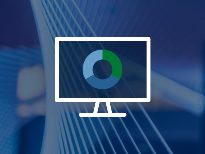 Abstract lines featuring blue and purple colors with a video icon overlayed.