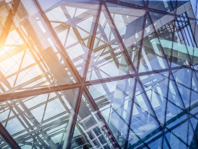 Abstract image of modern steel construction.