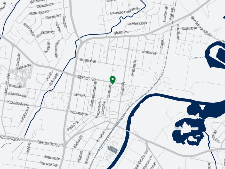 A map with a pin location for Illoura Place.