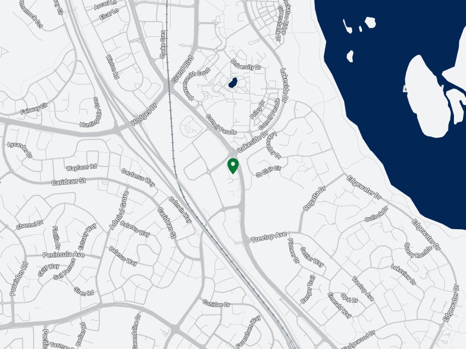 A map with a pin location for Joondalup Square..