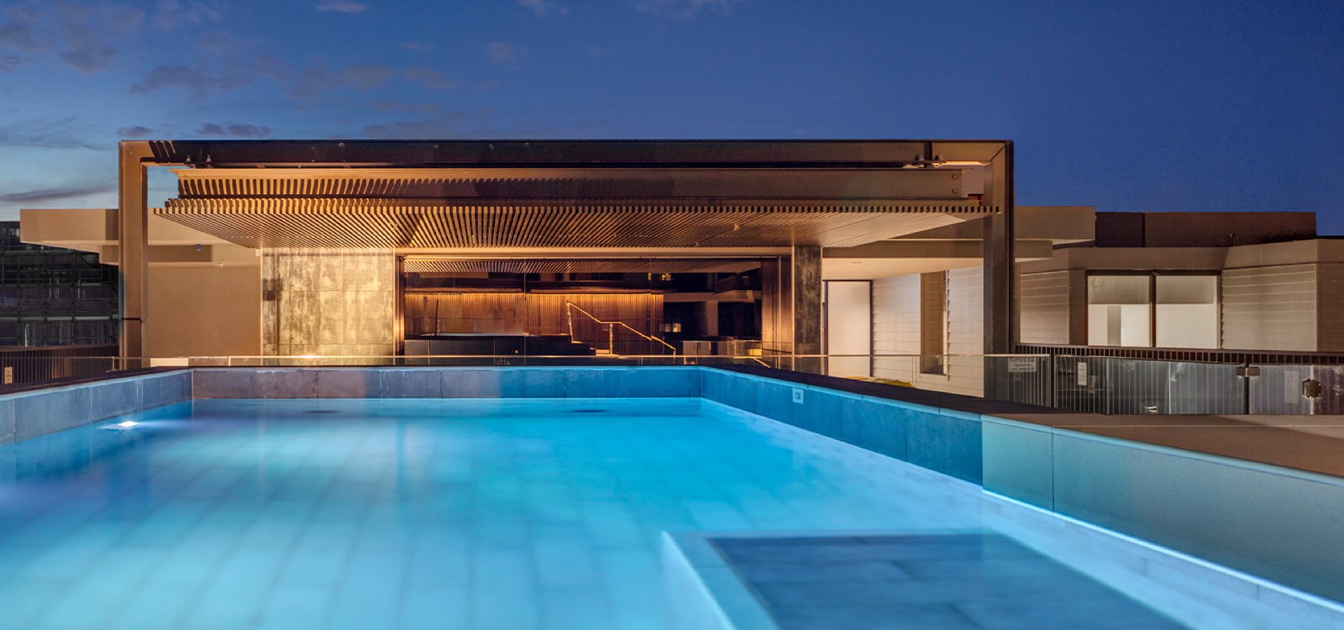 A modern residential pool.