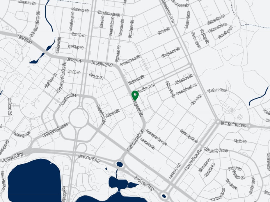 A map with a pin location for Metropol.